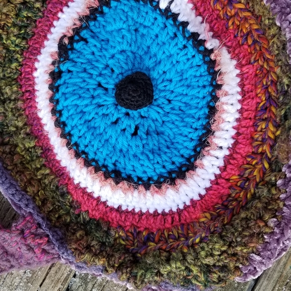 Crochet Evil Eye Boho Handbag Crossbody - Picture 5 of 5